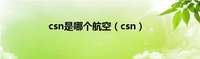 csn是哪个航空（csn）