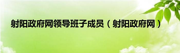 射阳政府网领导班子成员（射阳政府网）