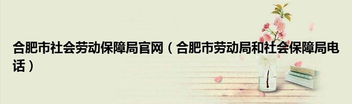 合肥市社会劳动保障局官网（合肥市劳动局和社会保障局电话）