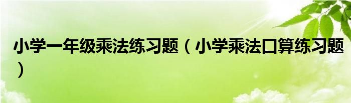 小学一年级乘法练习题（小学乘法口算练习题）