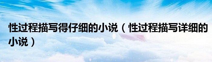 性过程描写得仔细的小说（性过程描写详细的小说）