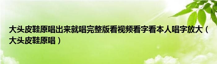 大头皮鞋原唱出来就唱完整版看视频看字看本人唱字放大（大头皮鞋原唱）