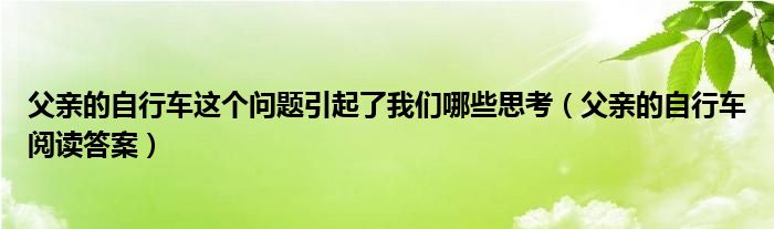 父亲的自行车这个问题引起了我们哪些思考（父亲的自行车阅读答案）