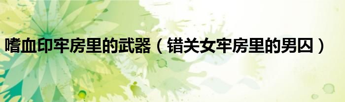 嗜血印牢房里的武器（错关女牢房里的男囚）