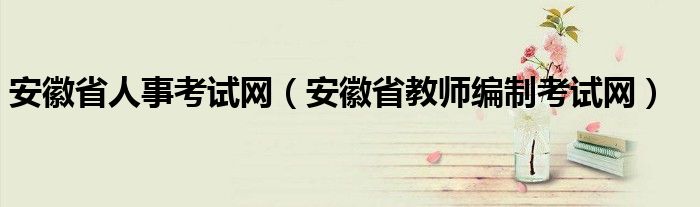 安徽省人事考试网（安徽省教师编制考试网）