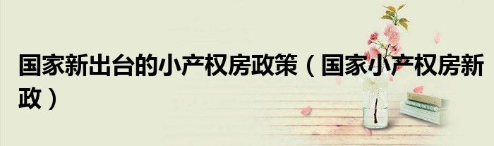 国家新出台的小产权房政策（国家小产权房新政）