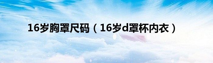 16岁胸罩尺码（16岁d罩杯内衣）