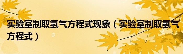 实验室制取氢气方程式现象（实验室制取氢气方程式）