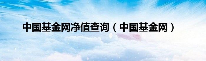 中国基金网净值查询（中国基金网）