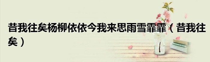 昔我往矣杨柳依依今我来思雨雪霏霏（昔我往矣）