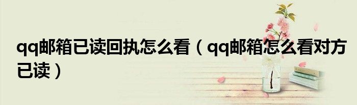 qq邮箱已读回执怎么看（qq邮箱怎么看对方已读）