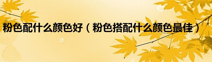 粉色配什么颜色好（粉色搭配什么颜色最佳）