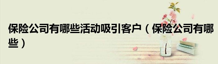 保险公司有哪些活动吸引客户（保险公司有哪些）