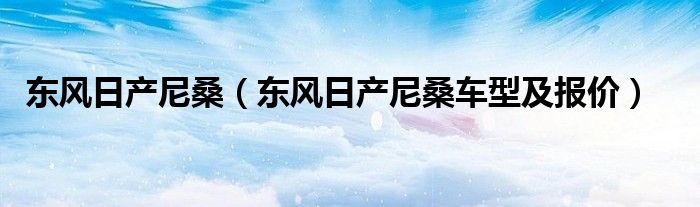 东风日产尼桑（东风日产尼桑车型及报价）