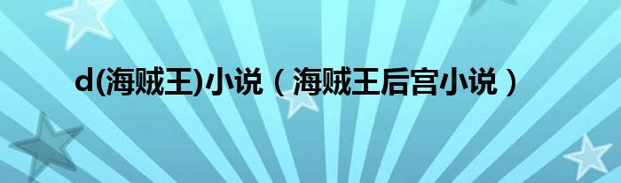 d(海贼王)小说（海贼王后宫小说）