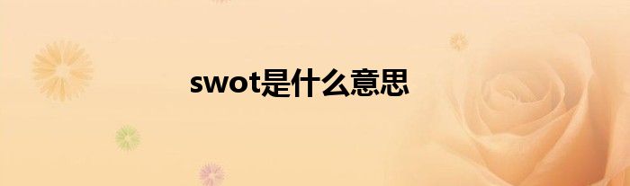 swot是什么意思
