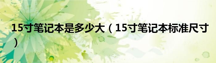 15寸笔记本是多少大（15寸笔记本标准尺寸）