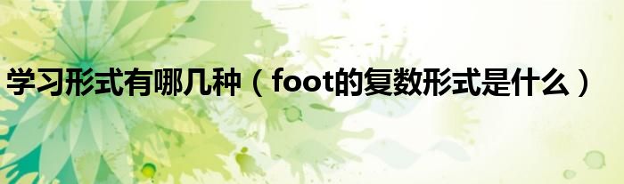 学习形式有哪几种（foot的复数形式是什么）