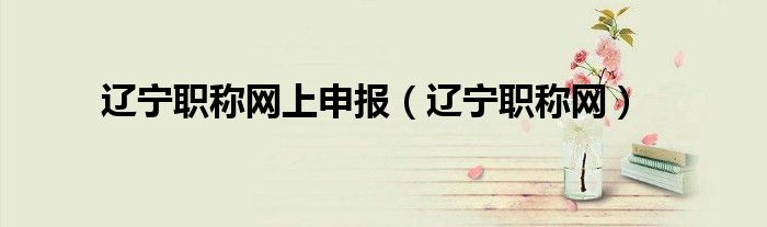 辽宁职称网上申报（辽宁职称网）