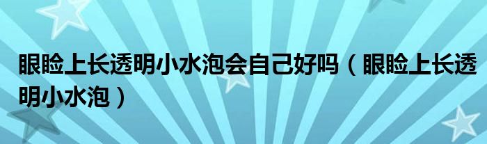 眼睑上长透明小水泡会自己好吗（眼睑上长透明小水泡）