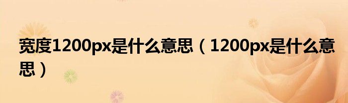 宽度1200px是什么意思（1200px是什么意思）