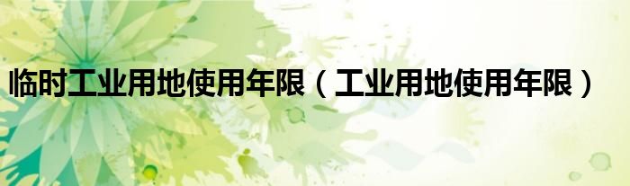 临时工业用地使用年限（工业用地使用年限）