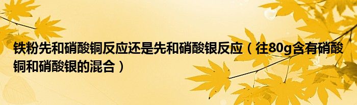 铁粉先和硝酸铜反应还是先和硝酸银反应（往80g含有硝酸铜和硝酸银的混合）