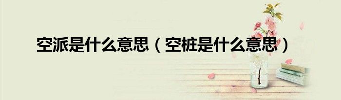 空派是什么意思（空桩是什么意思）