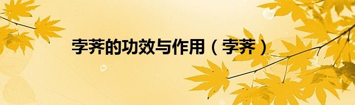 孛荠的功效与作用（孛荠）