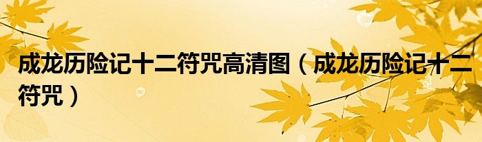成龙历险记十二符咒高清图（成龙历险记十二符咒）