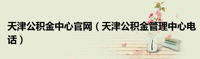 天津公积金中心官网（天津公积金管理中心电话）