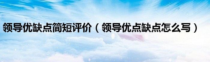 领导优缺点简短评价（领导优点缺点怎么写）