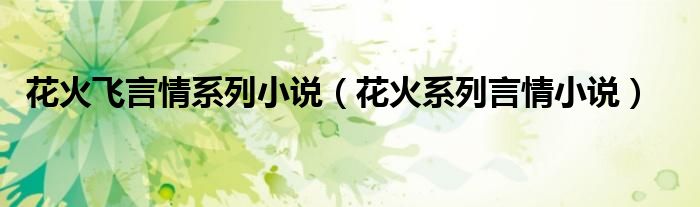 花火飞言情系列小说（花火系列言情小说）