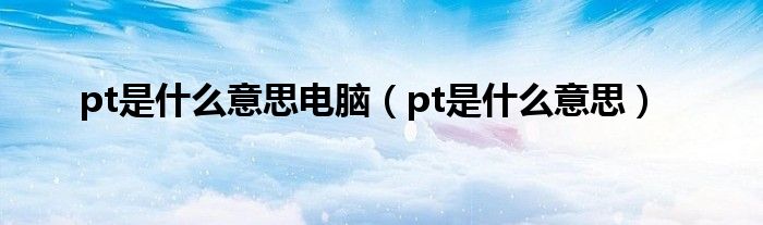 pt是什么意思电脑（pt是什么意思）