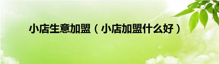 小店生意加盟（小店加盟什么好）
