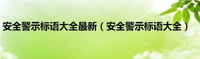 安全警示标语大全最新（安全警示标语大全）