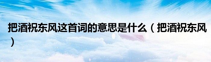 把酒祝东风这首词的意思是什么（把酒祝东风）