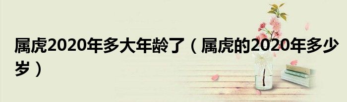 属虎2020年多大年龄了（属虎的2020年多少岁）