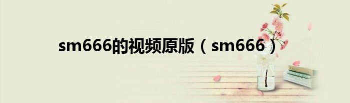 sm666的视频原版（sm666）