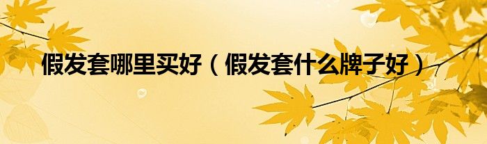 假发套哪里买好（假发套什么牌子好）
