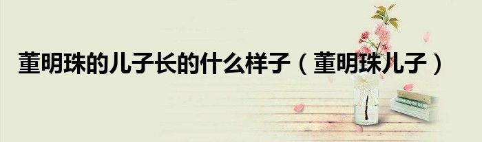 董明珠的儿子长的什么样子（董明珠儿子）