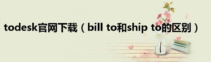 todesk官网下载（bill to和ship to的区别）