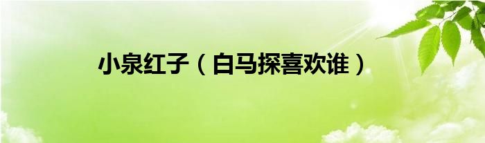 小泉红子（白马探喜欢谁）