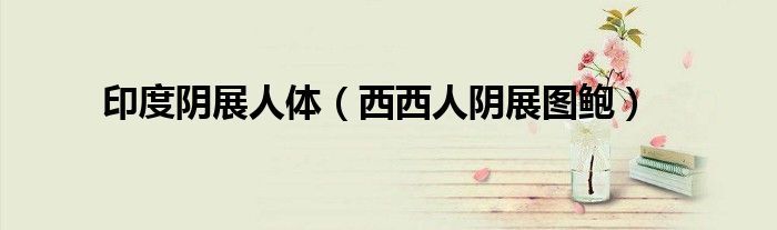 印度阴展人体（西西人阴展图鲍）