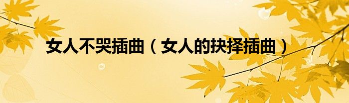 女人不哭插曲（女人的抉择插曲）
