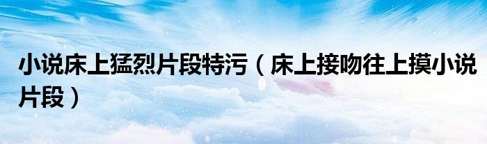 小说床上猛烈片段特污（床上接吻往上摸小说片段）