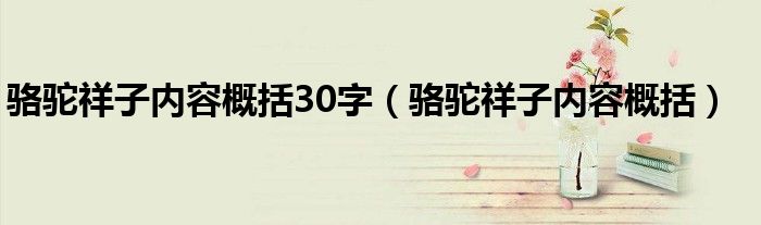 骆驼祥子内容概括30字（骆驼祥子内容概括）