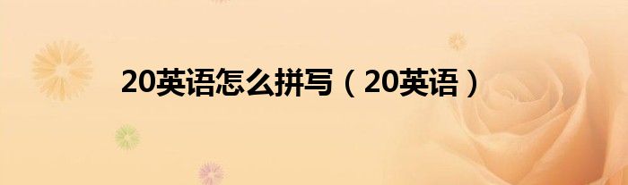 20英语怎么拼写（20英语）