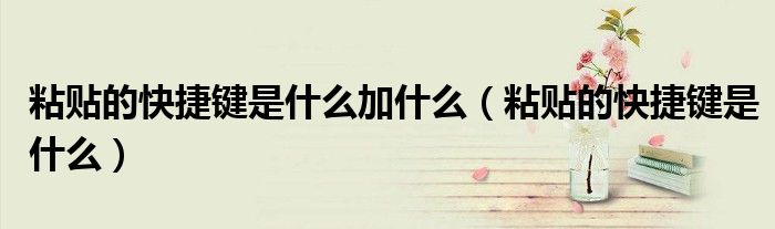 粘贴的快捷键是什么加什么（粘贴的快捷键是什么）