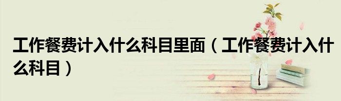 工作餐费计入什么科目里面（工作餐费计入什么科目）